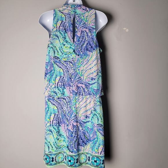 Lilly Pulitzer Womens Dress S Multicolor Tropical Print Sleeveless Blouson Style - Picture 3 of 7
